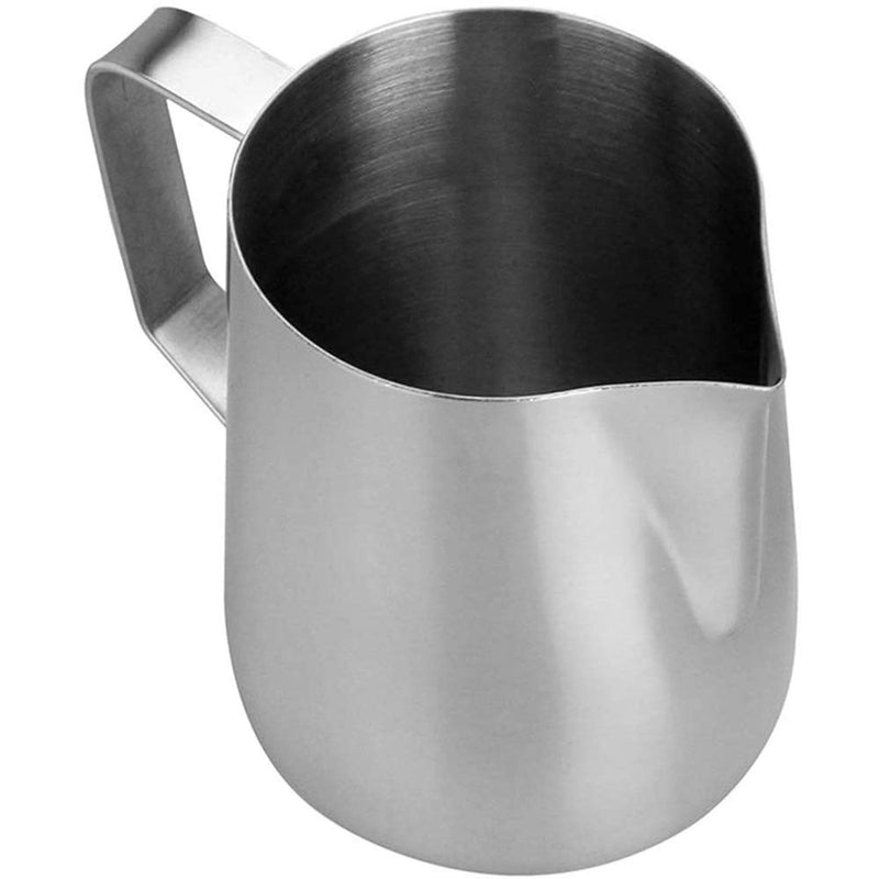 POFET Stainless Steel Milk Jug, 350ML Handheld Coffee Creamer Milk Frothing Pitcher Jug Cup with Measurement Mark and Latte Art Pen, Milk Pitcher Jugs Perfect for Barista Cappuccino Espresso Making - NewNest Australia