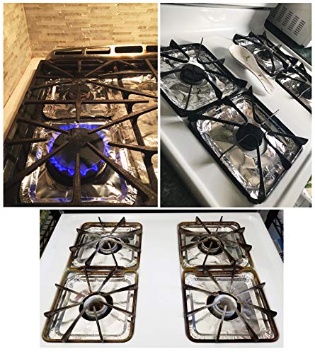50 Pack Aluminum Foil Square Stove Burner Covers Disposable Heavy Thick Quality Bib Liners Drip Pans Gas Range Top Protectors 8.5” 1 - NewNest Australia