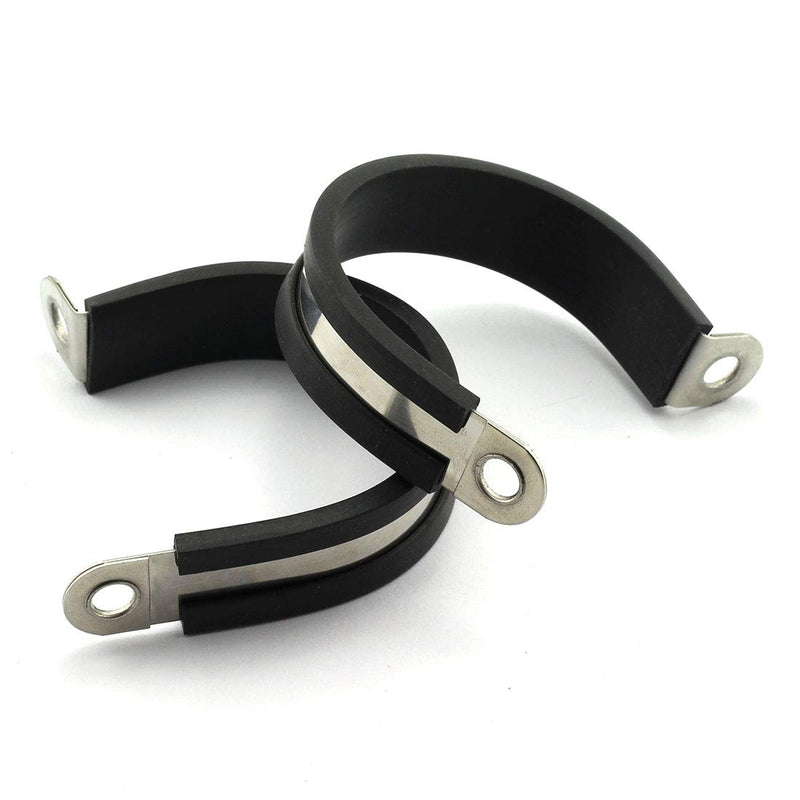 HJ Garden 6pcs 1-1/2 inch Rubber Cushioned Cable Clamp 304 Stainless Steel Hose Clamp/Metal Clamp/Tube Holder Fastener for Tube/Pipe or Wire Cord Installation 6 - NewNest Australia