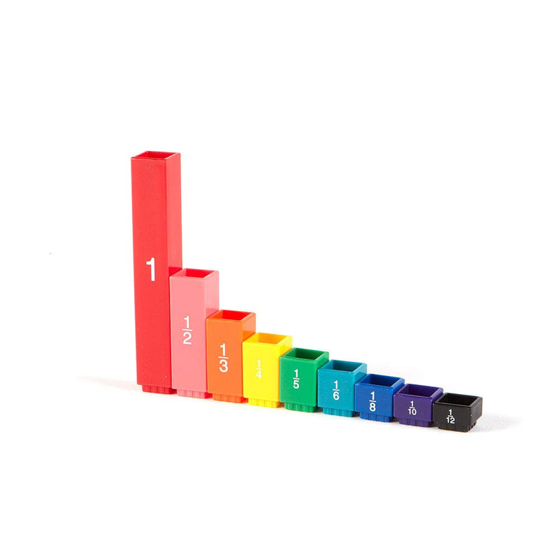 hand2mind Rainbow Fraction Tower Cubes, Montessori Math Materials, Fraction Manipulatives, Unit Fraction, Fraction Cubes, Math Manipulatives for Elementary School, Homeschool Supplies (Set of 51) - NewNest Australia