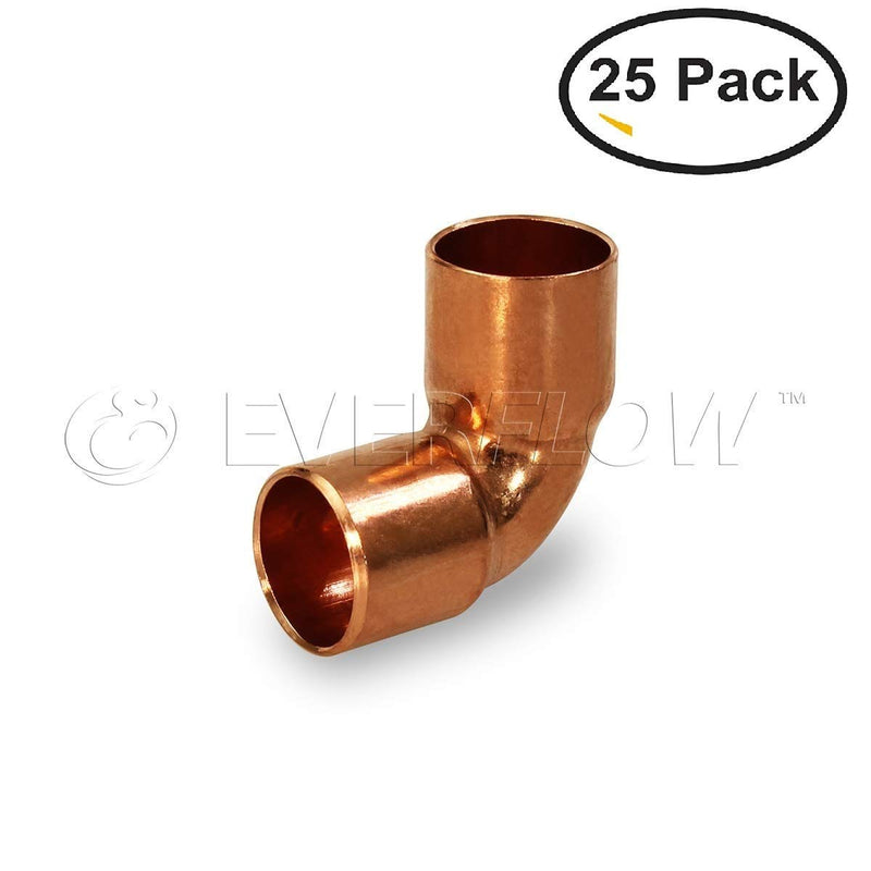 DEFAREN CCLN0012 90 Degree C X C Copper Short Radius Elbow Fitting with Two Solder Cups, 1/2" (25 pack) - NewNest Australia