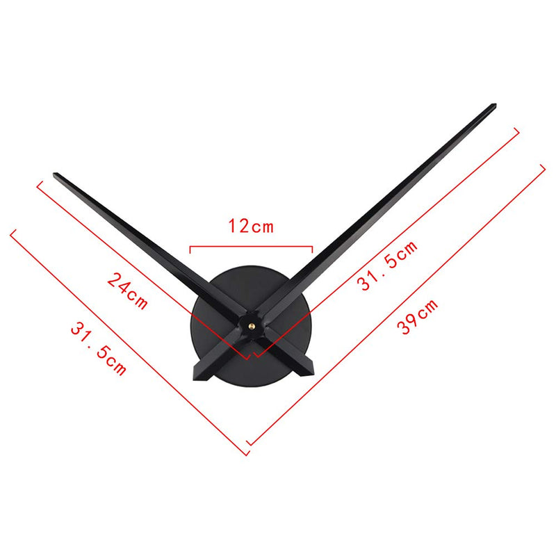 NewNest Australia - Timelike 3D DIY Wall Clock, 1M Modern Frameless Large 3D DIY Wall Clock Kit Decoration Home for Living Room Bedroom (Black-Black) Black-black 