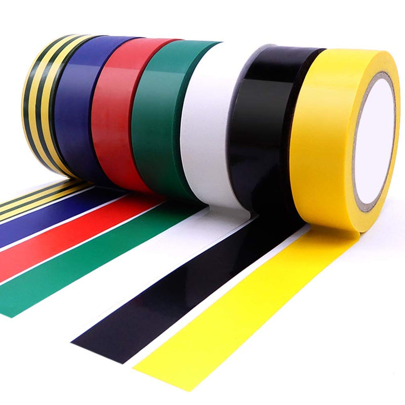 7 Rolls Insulation Tapes - Maveek Multicolor PVC Vinyl Adhesive Electrical Tape - Dimensions: 0.7in x 30ft (17mm x 9m) 7 rolls - NewNest Australia