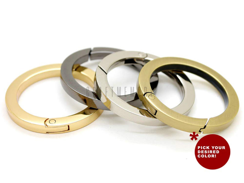 CRAFTMEMORE Metal O Ring Spring Opening Purse Making Snap Angle-Edge O-Rings Clip Key Ring Holder 2pcs SCOF (1 Inch, Gold) Inside Diameter 1 Inch - NewNest Australia