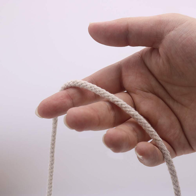 Tenn Well 5mm Macrame Cord, 165Feet Braided Cotton Macrame Rope for Plant Hangers Wall Hangings Dream Catchers DIY Crafts (Beige) Beige - NewNest Australia