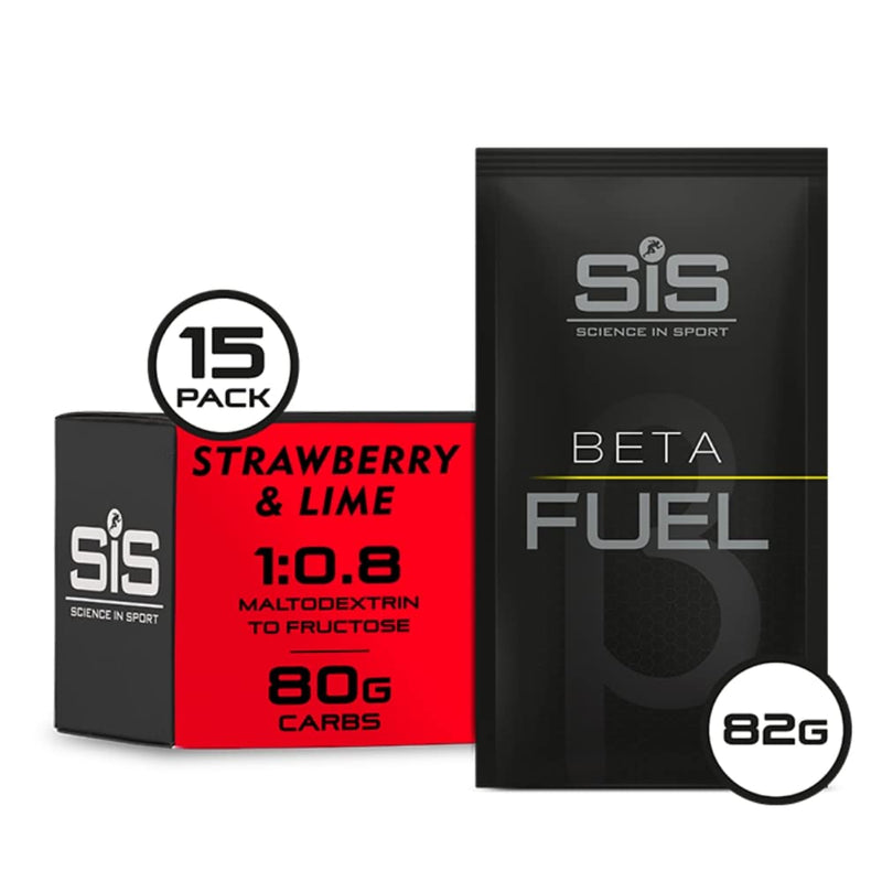 Science in Sport Beta Fuel 80 powder, energy drink with 80g carbohydrates, ratio of maltodextrin to fructose 1 to 0.8 improves carbohydrate absorption, 15x82g bag, strawberry and lime flavor strawberry and lime 15 pieces (pack of 1) - NewNest Australia
