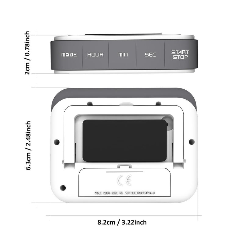 NewNest Australia - VPAL Digital Kitchen Timer 12/24 Hours Alarm Clock with Magnetic Back and Retractable Stand, Large LCD Display 