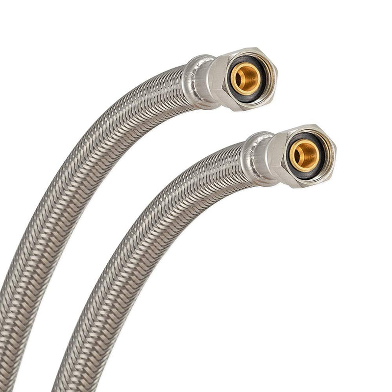 Eastman 48141 Flexible Faucet Connector Supply Line, Braided Stainless Steel, Widespread Faucet, 3/8-Inch Compression inlet X 3/8-Inch Compression Outlet, 6-Inch Length - NewNest Australia