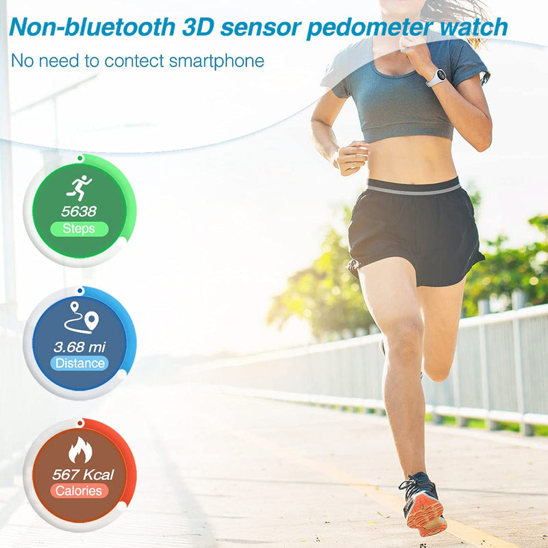 Led Digital Pedometer Watch , Digital Steps Tracker , Non-Bluetooth, Vibrating Alarm Clock, Stopwatch, Great Gift for Children Teens Girls Boys Women Blue - NewNest Australia
