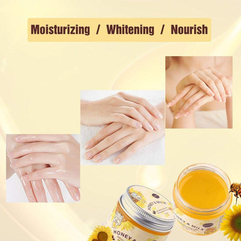 50g Honey Milk Hand Care Mask, Mild Caring Whitening and Moisturizing Hand Mask Deep Nourishing Soft and Delicate Texture Hand Care Moisturiser Cream - NewNest Australia