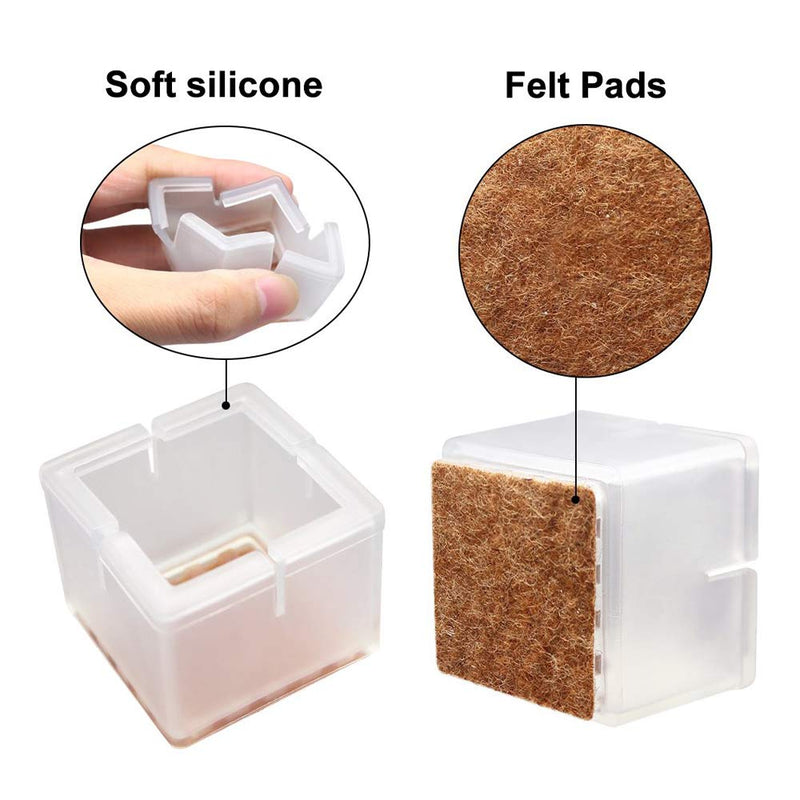 16 Pack Chair Leg Caps Silicone Floor Protector Furniture Table Feet Covers (Fit Square Diameter 1.25" to 1.45", Quantity-16pc) 1-1/2" to 1-5/8 - NewNest Australia