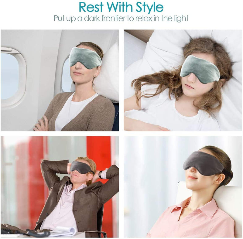 Sivio Weighted Eye Mask for Women & Men, Heatable and Freezeable Weighted Eye Pillow with Silica Beads & Adjustable Strap, Soft Breathable Cotton Eye Cover for Sleeping Faster and Better Grey - NewNest Australia