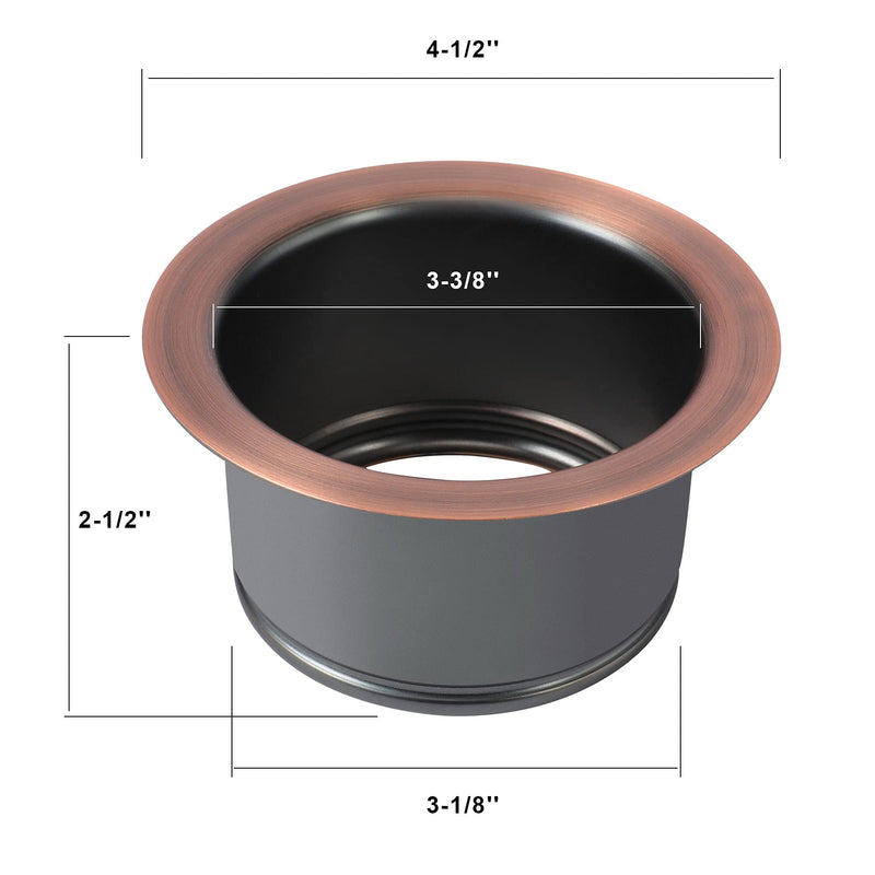 Extended Garbage Disposal Flange, Deep Kitchen Sink Flange for Disposers That Use A 3 Bolt Mount, Fit 3-1/2 Inch Standard Sink Drain Hole, Copper Extend - NewNest Australia