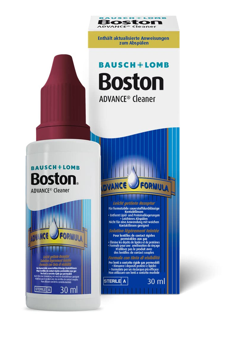 Bausch + Lomb Boston Advance Contact Lens Cleaner, Hard Contact Lenses 1 x 30ml Single Bottle, (1 x 30ml) New product formulation - NewNest Australia