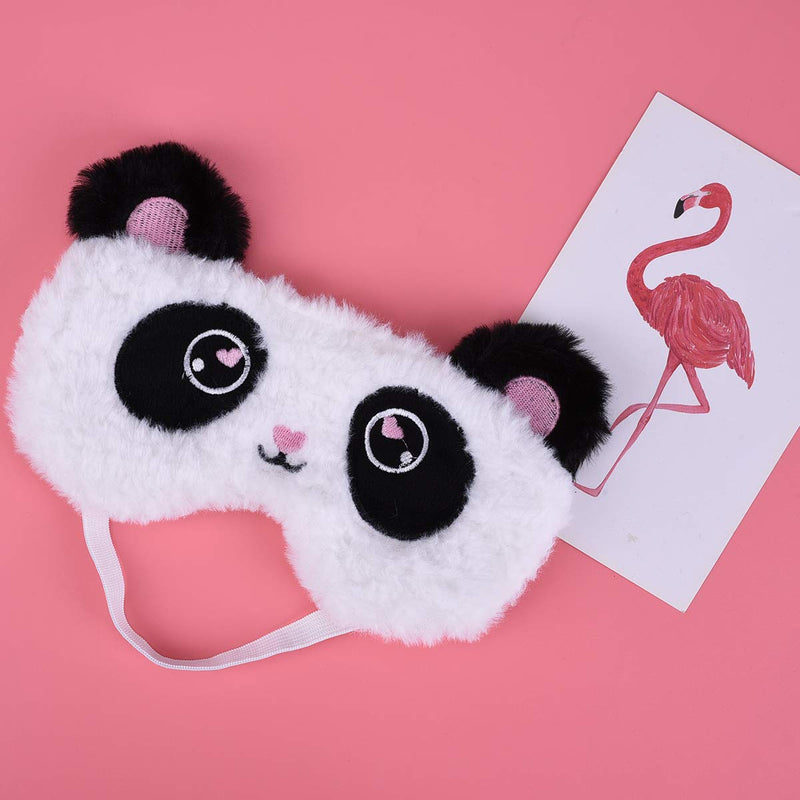 Ulife Mall Cute Panda Sleeping Mask Soft Fluffy Plush Blindfold Funny Novelty Sleep Mask Eye Cover Eyeshade for Girls Boys Women Men Kids Night Nap Travel Meditation - Panda A Panda - NewNest Australia
