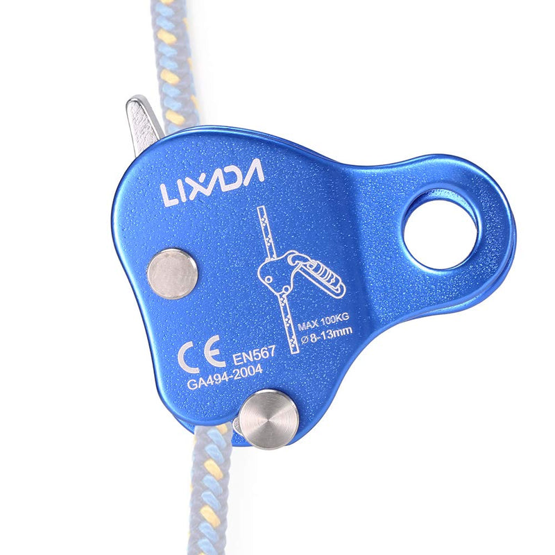 Lixada Rock Climbing Ascender Ultralight Fall Arrest Protection Belay Device Self-Locking 8-13MM Rope Grip Clamp for Outdoor Climbing and Rescue, Blue - NewNest Australia