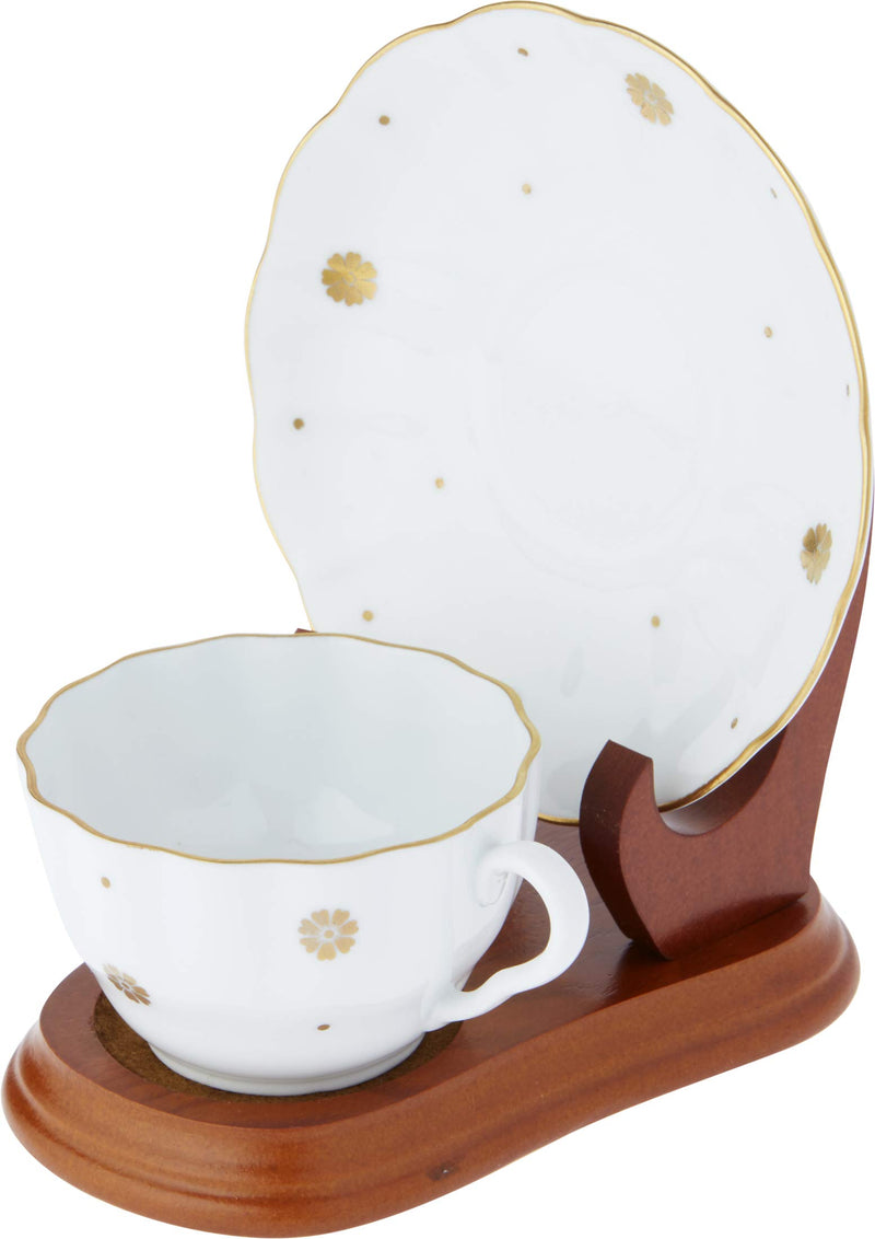 NewNest Australia - Bard's Elevated Saucer Walnut Cup & Saucer Stand, 4" H x 4.25" W x 6" D, Pack of 2 