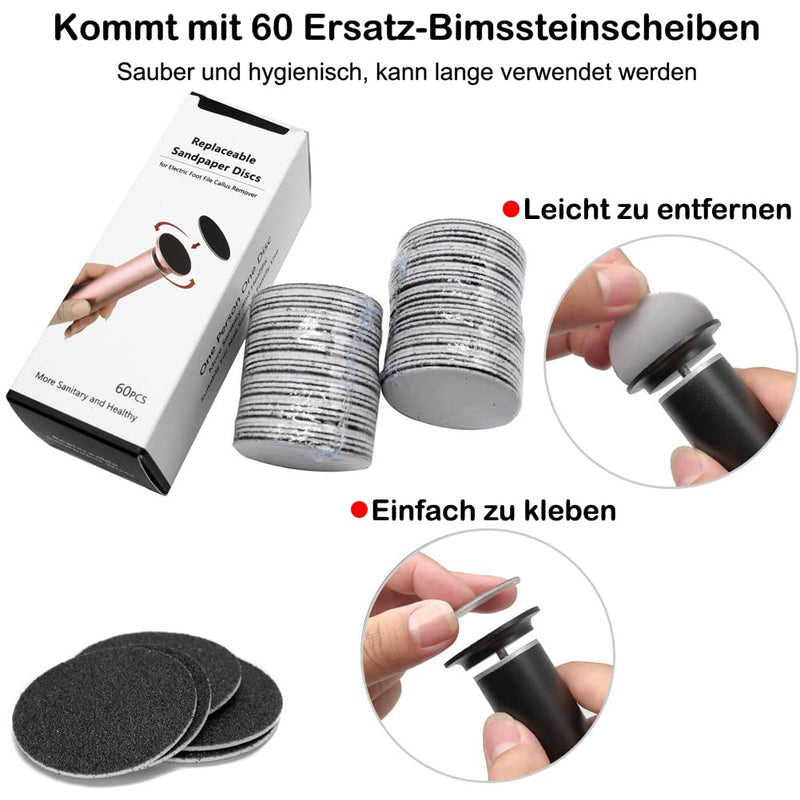 Electric Callus Remover, Adjustable Speed, Professional Pedicure Foot File With Interchangeable Foot Files For Dead Hard Cracked Skin, With 60 Replacement Sanding Pads (Fcr-1 Black) - NewNest Australia