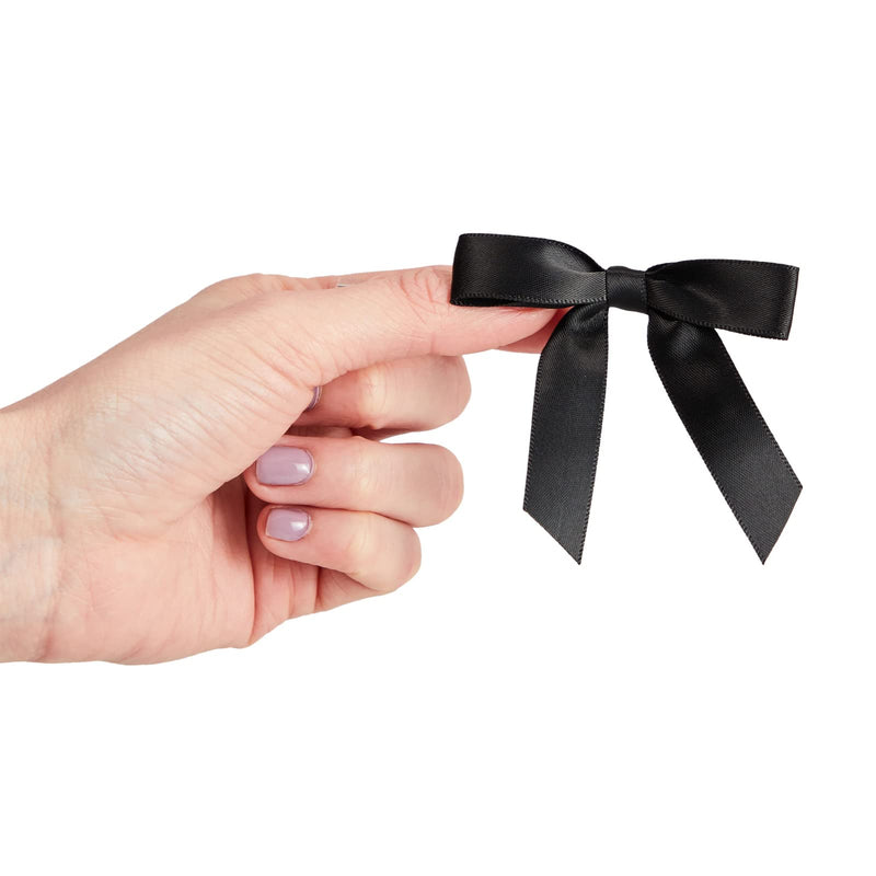 Juvale 100 Pack Black Satin Twist Tie Bows for Crafts, Gift Wrapping, Party Favor Bags, Baked Goods (3 Inches) - NewNest Australia