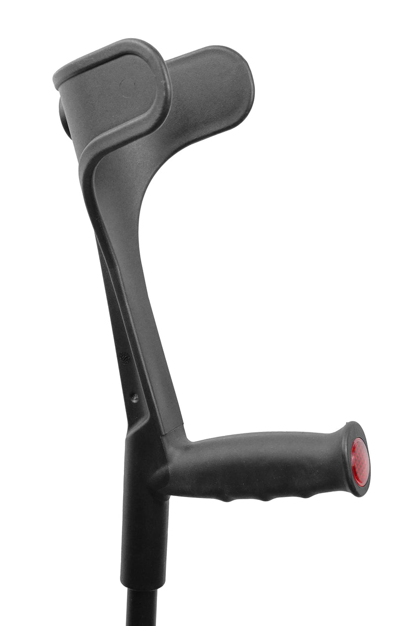 KMINA - Crutches for Adults Men (x2 Units, Open Cuff), Elbow Crutches Adults, Adjustable Crutches for Women Pair, Black Crutches Pair, Open Cuff Crutches for Men, Black - Made in Europe - NewNest Australia
