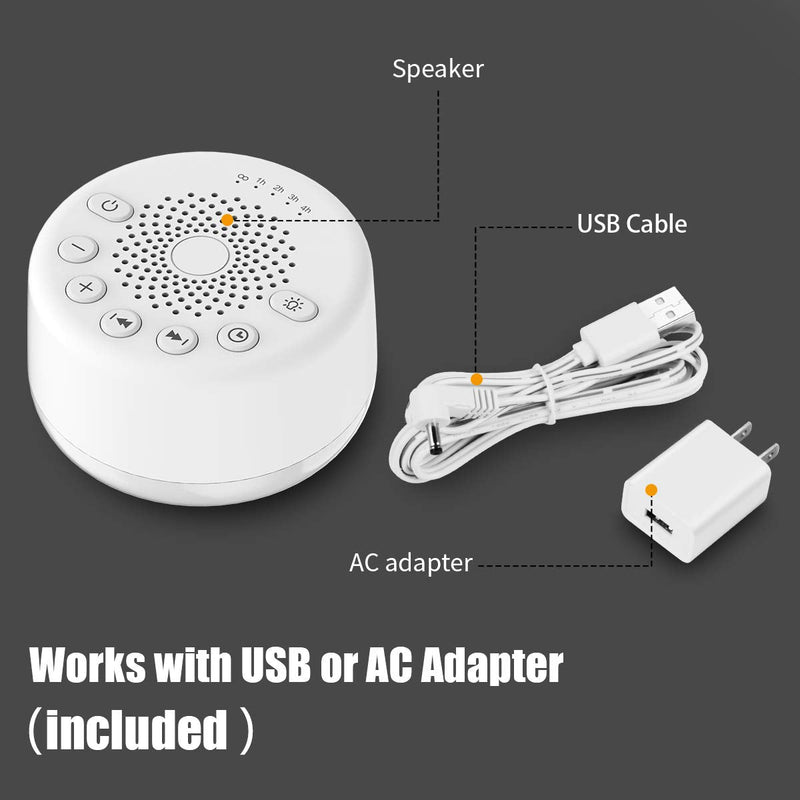 Easysleep White Noise Machine Sleep Aid With 25 Soothing Sounds And Night Light White Noise Machine With Memory Function 32 Volume Levels And 5 Timers Ac Or Usb Powered - NewNest Australia