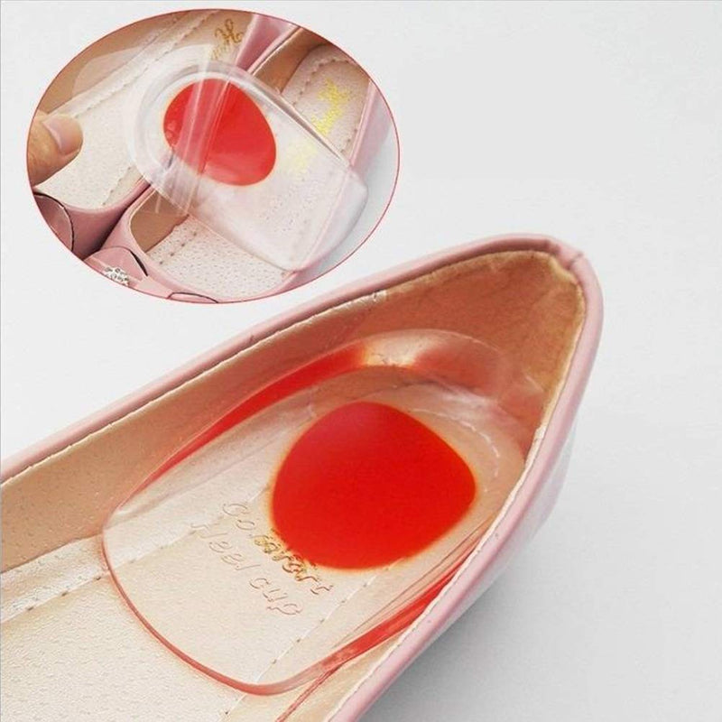 kuou 2 Pairs Silicone Gel Heel Cups, 3.8 inch Insert Heel Lift Shoe Insole Gel Heel Pads for Bone Spurs Pain Relief Protectors of Your Sore or Bruised Feet Best Insole Gels Treatment (M) Small - NewNest Australia