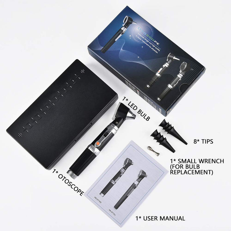 Jiusion 3X Otoscope with LED, Portable Hand Held Ear Magnifier with 8 Caps and 1 Storage Case for Doctor Nurse Adult Kid Dog Cat Pet - NewNest Australia