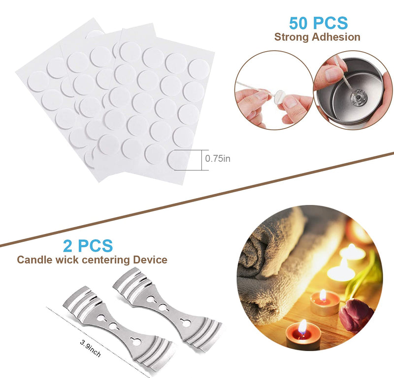DINGPAI Candle Making Kit, DIY Candles Craft Tools,1pc Candle Make Pouring Pot,50pcs Candle Wicks, 50pcs Candle Wicks Sticker and 2pcs 3-Hole Candle Wicks Holder Style kit 1 - NewNest Australia