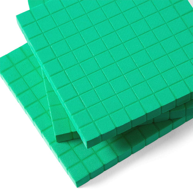 hand2mind Green Foam Base Ten Blocks Flats Set, Place Value Blocks, Counting Cubes for Kids Math, Base Ten Blocks Classroom Set, Math Blocks Kindergarten, Base 10 Math Manipulatives (Set of 10) - NewNest Australia