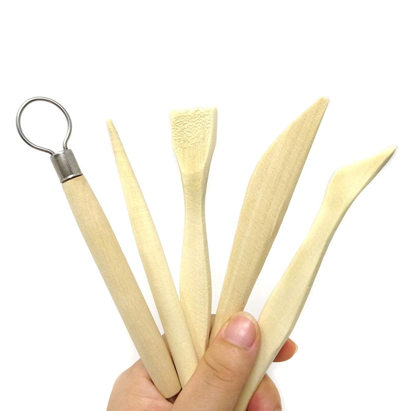 Honbay 5-Piece Wooden Mini Modeling Tools Clay Sculpture Tools for Cutting, Carving and Smoothing - NewNest Australia
