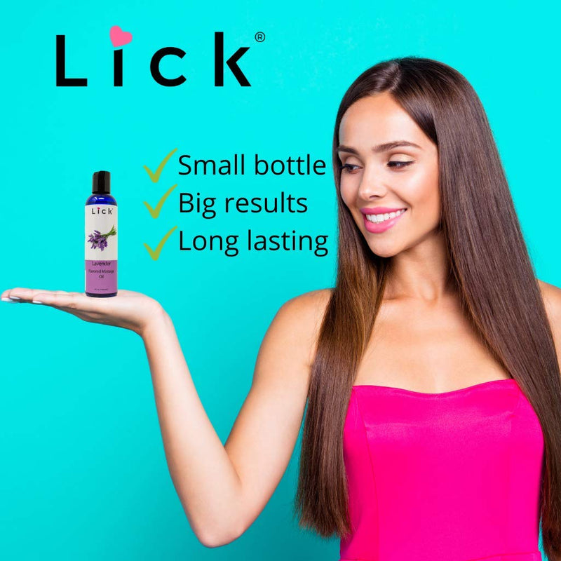 Lavender Flavored Massage Oil for Couples – Edible Massaging Lotion with Vitamin E, Sweet Almond and Coconut Oil is Non Sticky and Gentle on Skin – Natural, Relaxing and Vegan (4 oz) - NewNest Australia