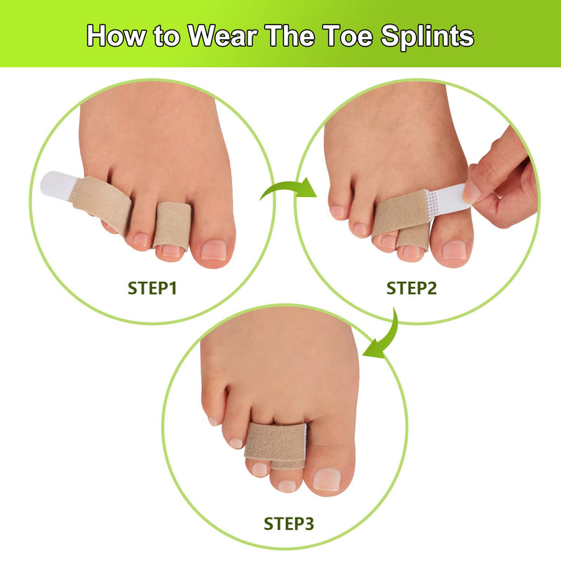 Bukihome Up-Grade Hammer Toe Straighteners for Bent Toes, 12 Pack Toe Splints, Toe Corrector, Toe Wraps for Curled Toes, Crooked Toes and Hammer Toes（6 Large Size & 6 Middle Size） Coffee - NewNest Australia