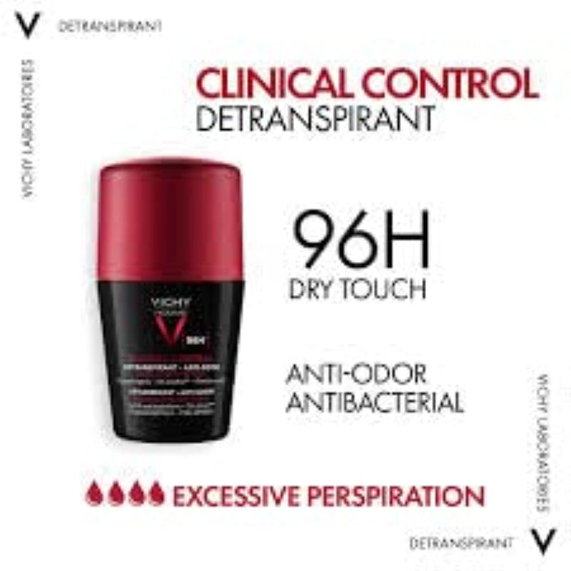 VICHY, HOMME Deodorant Clinical Control 96H Roll-On, 50 ml. - NewNest Australia