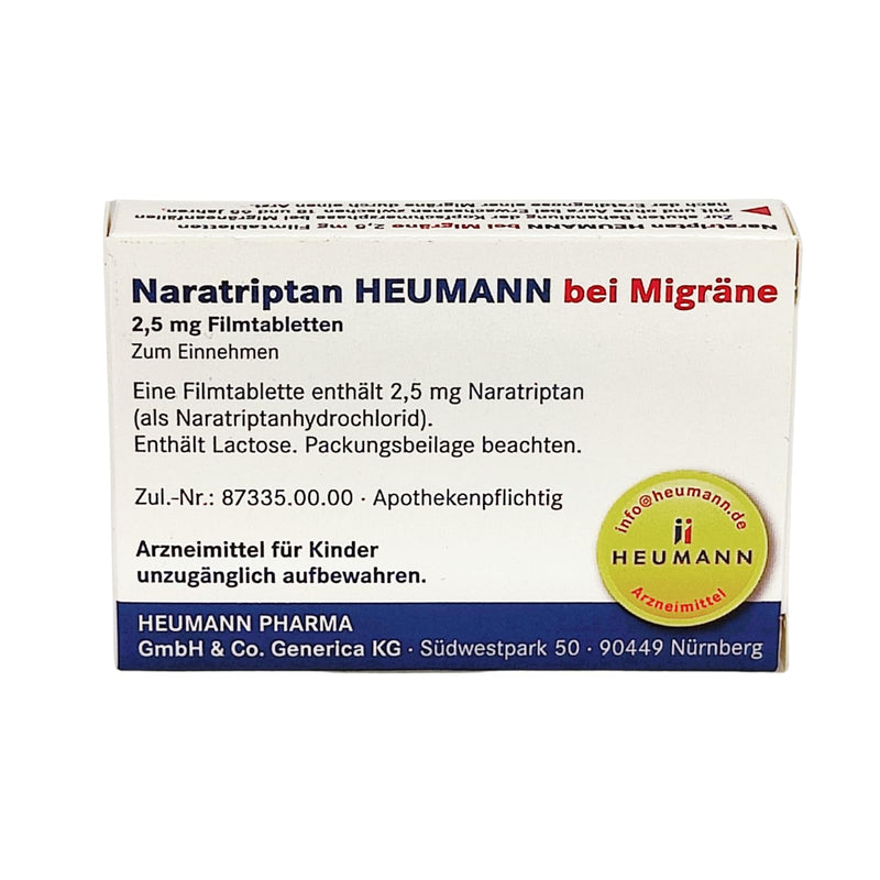 NARATRIPTAN HEUMANN economy set 3x 2 tablets I effective treatment of migraines I long-lasting effect I with give-away from Pharma Perle - NewNest Australia