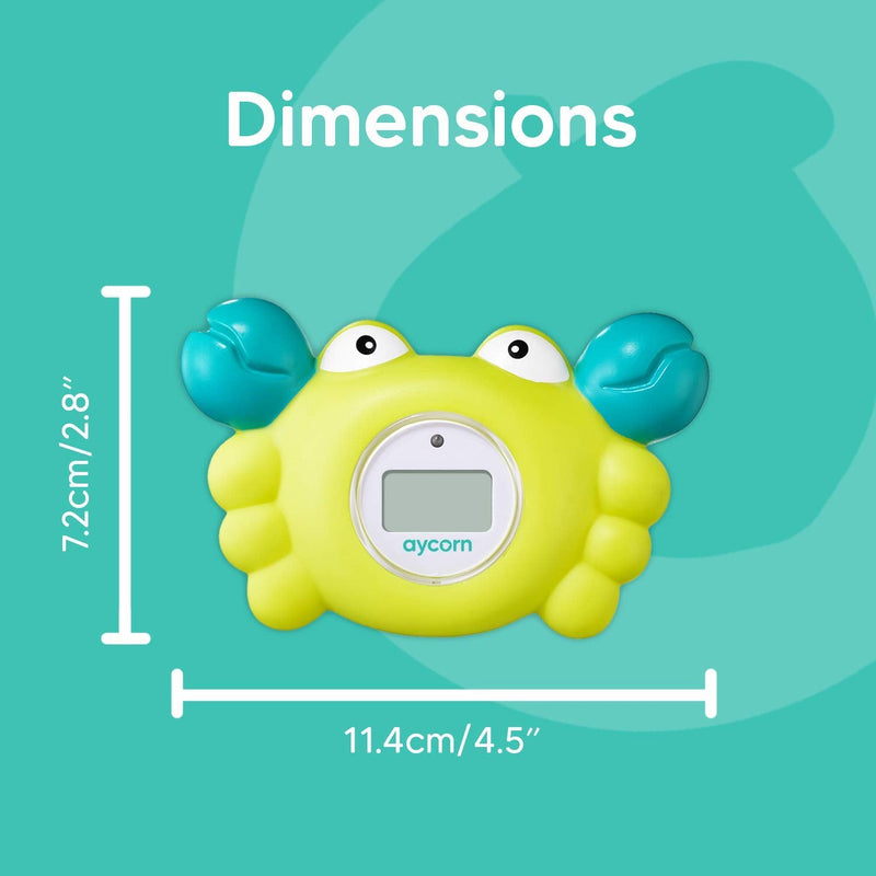 Aycorn Digital Baby Bath Thermometer Baby Safety - Fahrenheit Water Temperature Thermometer & Room Thermometer with LED Display and Temperature Warning - Infant Baby Bath Toys Floating Toy Thermometer - NewNest Australia