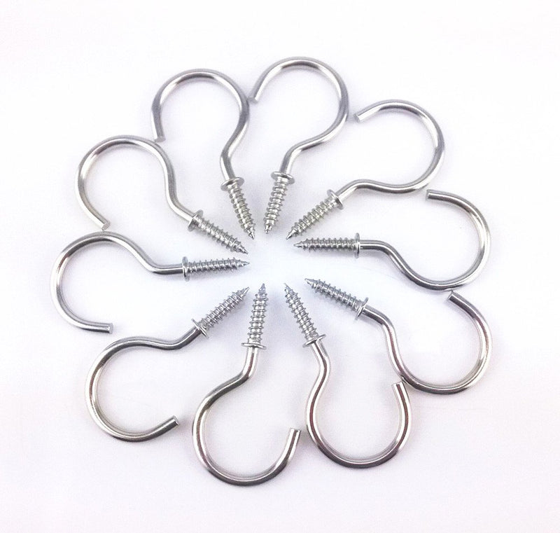 NewNest Australia - Yueton 50pcs Metal Screw-in Ceiling Hooks Cup Hooks (Nickel) 