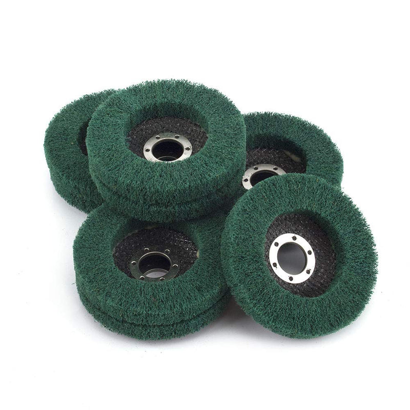 5Pcs 4.5" x 7/8" Nylon Fiber Flap Wheels Polishing Buffing Wheels Scouring Pad Grinding Disc for Angle Grinder for Metal Polisher (Grit 180) Grit 180 - NewNest Australia