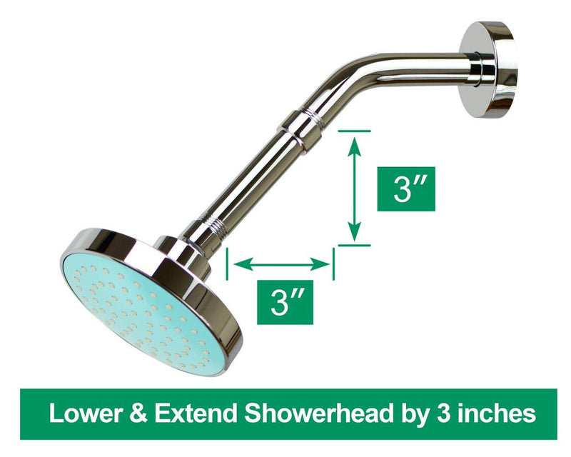 Purelux Shower Arm Extension, Shower Head Extender 4 Inches, Brushed Nickel Finish Made of Stainless Steel Extender - Brushed Nickel - NewNest Australia