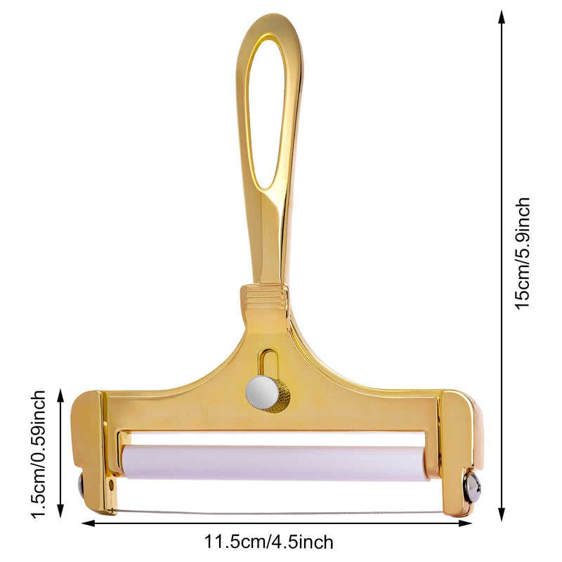 Poualss Stainless Steel Wire Cheese Slicer, Adjustable Thickness Cheese Cutter for Soft, Semi-Hard Cheeses Kitchen Cooking Tool Gold - NewNest Australia
