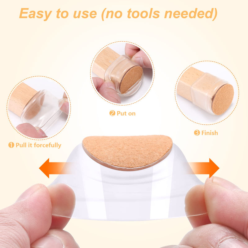 Silicone Chair Leg Floor Protectors, 16Pcs Chair Leg Protectors for Hardwood Floors, Upgrade Thickening Rubber Chair Leg Caps Covers Protecting Woode Floors from Scratches and Noise-Free (15/16"-2")16PCS - NewNest Australia