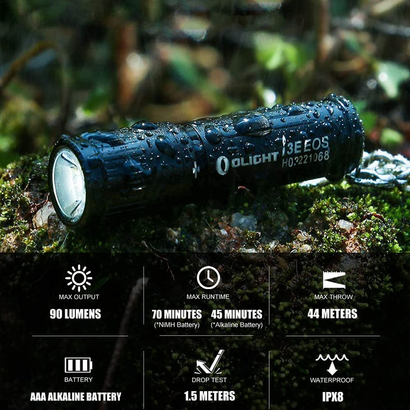 OLIGHT 90 Lumens i3E EOS PMMA TIR Lens AAA Flashlight Compact Keychain Flashlight EDC Flashlight for Night, Camping - NewNest Australia