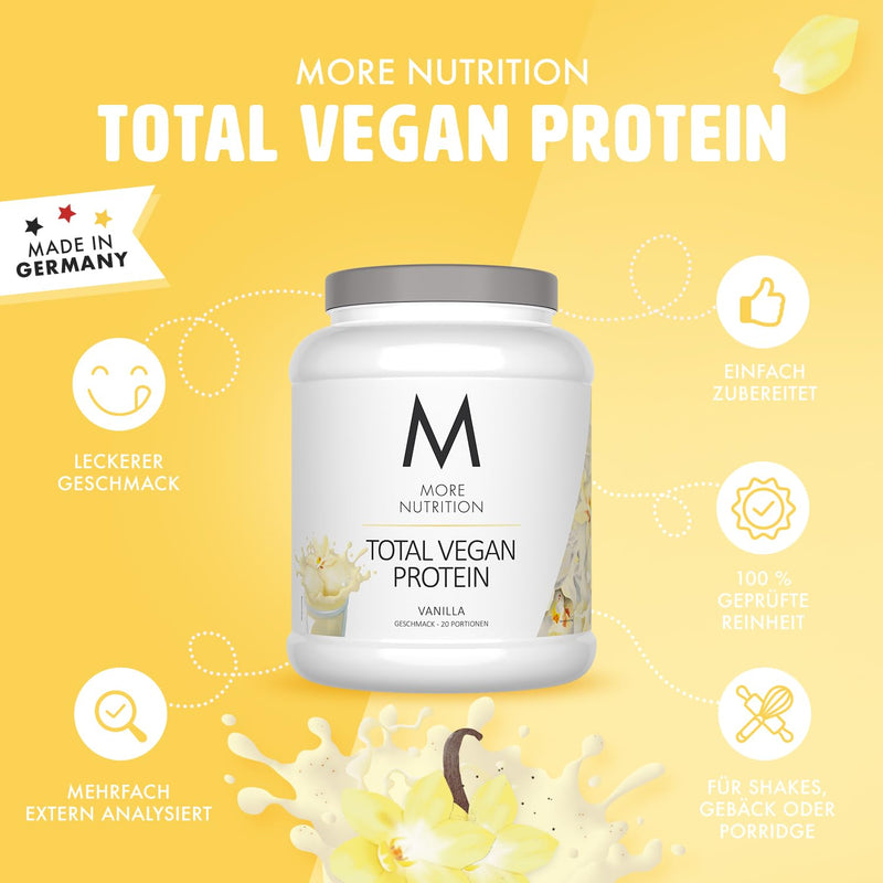 MORE NUTRITION Total Vegan Protein, 600g, Vanilla Vanilla - NewNest Australia