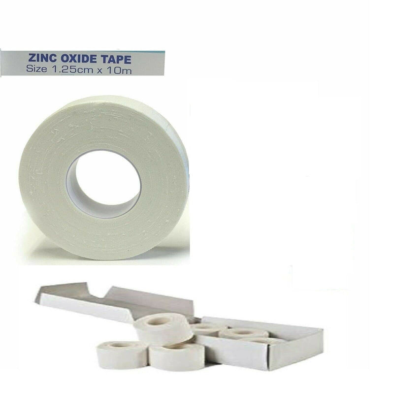 White Zinc Oxide Tape - Self Adherent Cohesive Tape, Healthcare Sports Strapping Tape Rolls - Long Strong Rigid Latex Free Athletic Tape for Boxing, Physio Injury. 1.25cm x 10m (1 Roll) - NewNest Australia