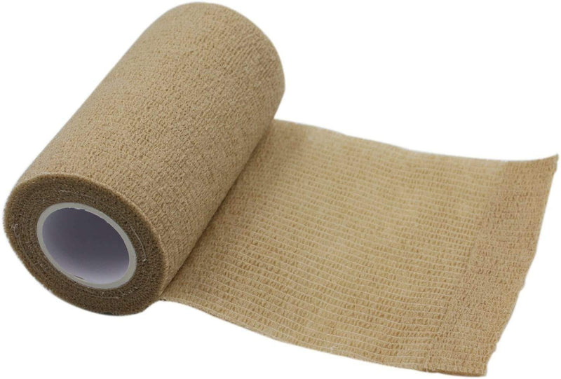 Pintomed Self-Adhesive Bandage Stretched - 10 X Beige Bandages Rolls - 10 Cm X 4.5 M Cohesive Bandage Bandage Fixation Bandage Self-Adhesive Health Plaster Sports Tape Piece For Wrist Leg Arm Vet Wrap - NewNest Australia