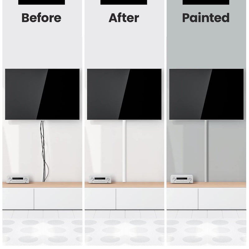 TV Cord Hider Kit -34" Cable Management Cord Cover Wall Wire Hider | Wire Covers for Cords, Cable Concealer, Cable Raceways, TV Cable Hider Wall Kit, Wall Mounted TV Cable Covers -1.1"W*0.55"H*17"L*2 1 Pack (34") White - NewNest Australia