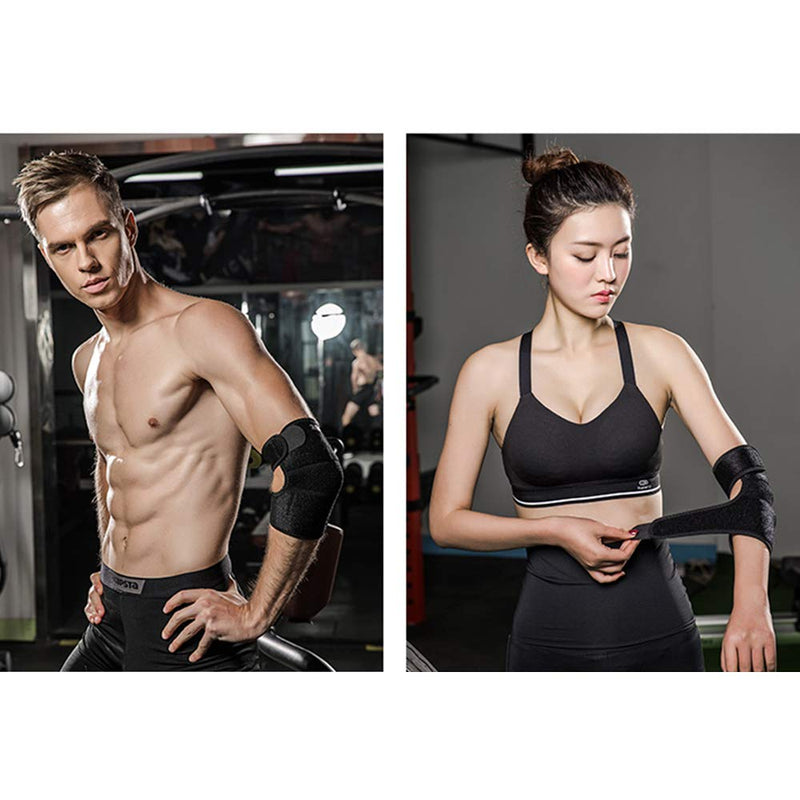 Hually Elbow Support, Adjustable Neoprene Elbow Support Brace with Dual-Spring Stabiliser, Elbow Strap for Golfers Elbow, Tennis Elbow, Arthritis, Sports Injury Pain Relief and Provides Support - NewNest Australia