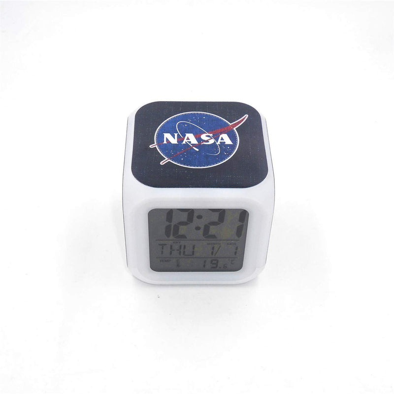 NewNest Australia - Boyan New NASA Space Aerospace Blue Led Alarm Clock Creative Desk Table Clock Multipurpose Calendar Snooze Glowing Led Digital Alarm Clock for Unisex Adults Kids Toy Gift 