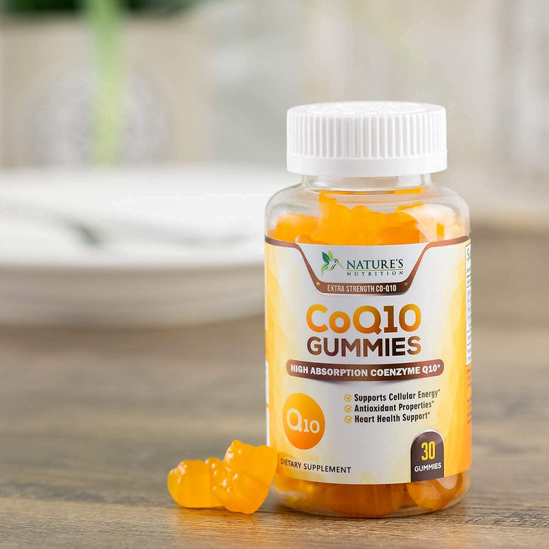 CoQ10 Gummies - Peach Gummy Vitamins with High Absorption Coenzyme Q10 100mg - Natural Antioxidant Dietary Supplement for Heart Health Support - 30 Gummies 30 Count (Pack of 1) - NewNest Australia