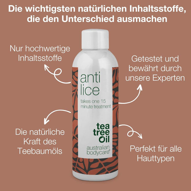 Australian Bodycare Anti Lice 100 ml head lice treatment simple and one-time 15 minute treatment for head lice and nits with tea tree mol lice treatment for children adults 100 ml 1 pack - NewNest Australia