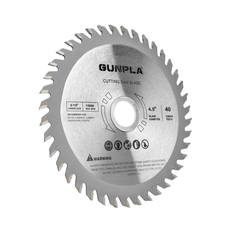 Gunpla 3 Pieces 4-1/2-inch 40 Tooth Alloy Steel TCT General Purpose Hard & Soft Wood Cutting Saw Blade with 7/8-inch Arbor - NewNest Australia